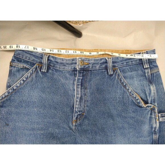 Duluth Trading Distressed Denim Workwear Jeans Men's Size 38x34 100% Cotton - Picture 2 of 11